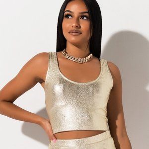 Metallic Crop Top